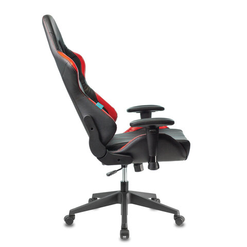 Кресло компьютерное Zombie VIKING 5 AERO, 2 подушки, экокожа, черное/красное