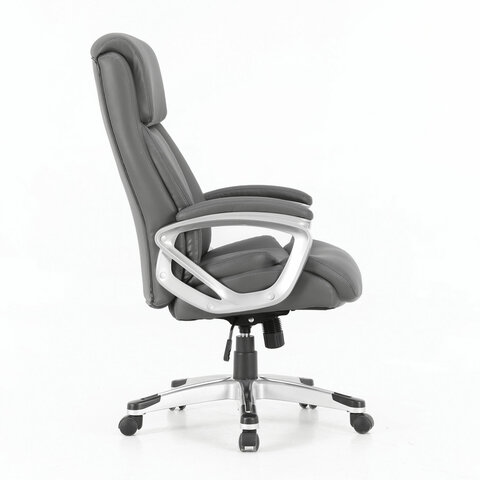 Кресло офисное BRABIX PREMIUM «Level EX-527», пружинный блок, рециклированная кожа, серое, 531937