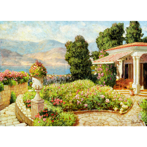 Картина стразами (алмазная мозаика) 30×40 см, ОСТРОВ СОКРОВИЩ «Цветущий сад», без подрамника