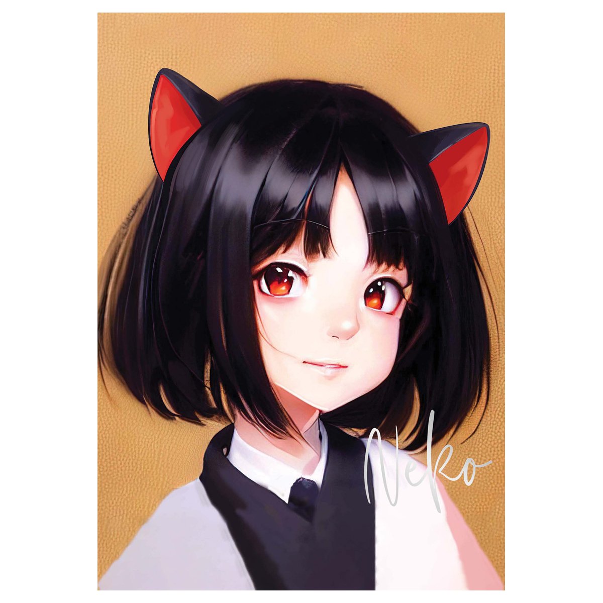 Тетрадь 40л., А5, клетка MESHU «Neko», матовая ламинация, тиснение фольгой, ЕВРО