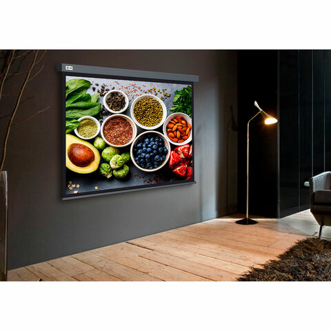 Экран Cactus Wallscreen CS-PSW-150X150-SG, 150×150 см, 1:1, настенно-потолочный, серый