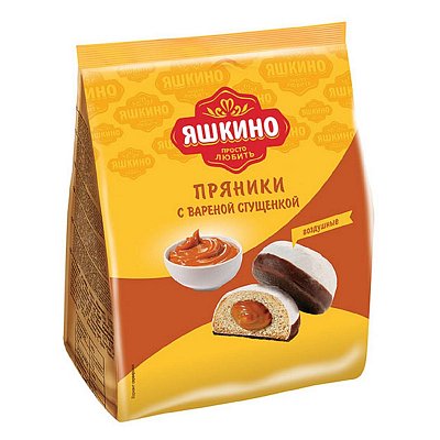 Пряники ЯШКИНО «С вареной сгущенкой», в сахарной и шоколадной глазури, 350 г