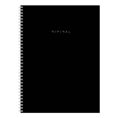Тетрадь А4, 120 л., BRAUBERG, гребень, клетка, матовая ламинация, «Minimal Classic»
