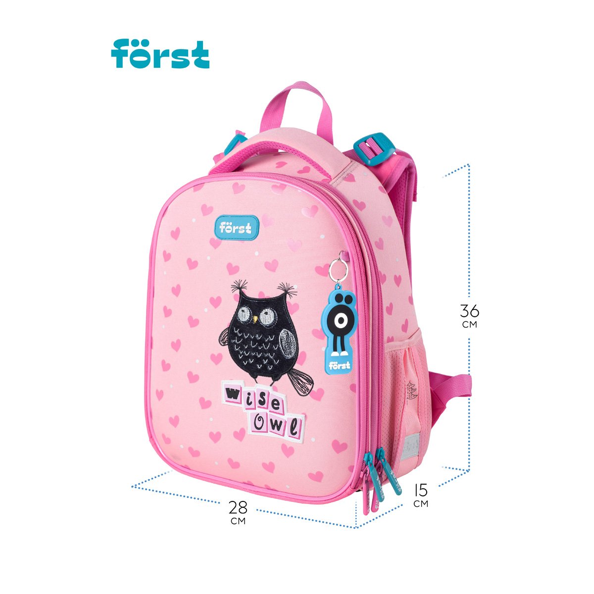 Ранец Först F-Top «Black owl» 36×28×15 см, 2 отделения, 2 кармана, анатомическая спинка