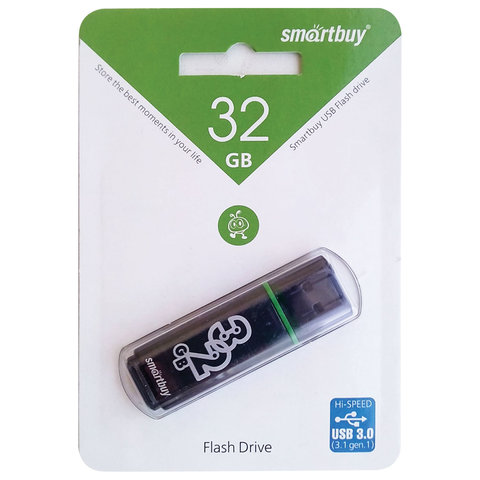Флэш-диск 32 GB SMARTBUY Glossy USB 3.0, тёмно-серый