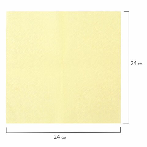 Салфетки бумажные, 250 шт., 24×24 см, ЛАЙМА, желтые (пастель), 100% целлюлоза, 111948