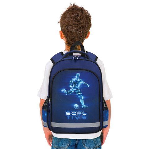 Рюкзак ПИФАГОР SCHOOL, 1 отделение, 3 кармана, «Goal», 38×28×14 см