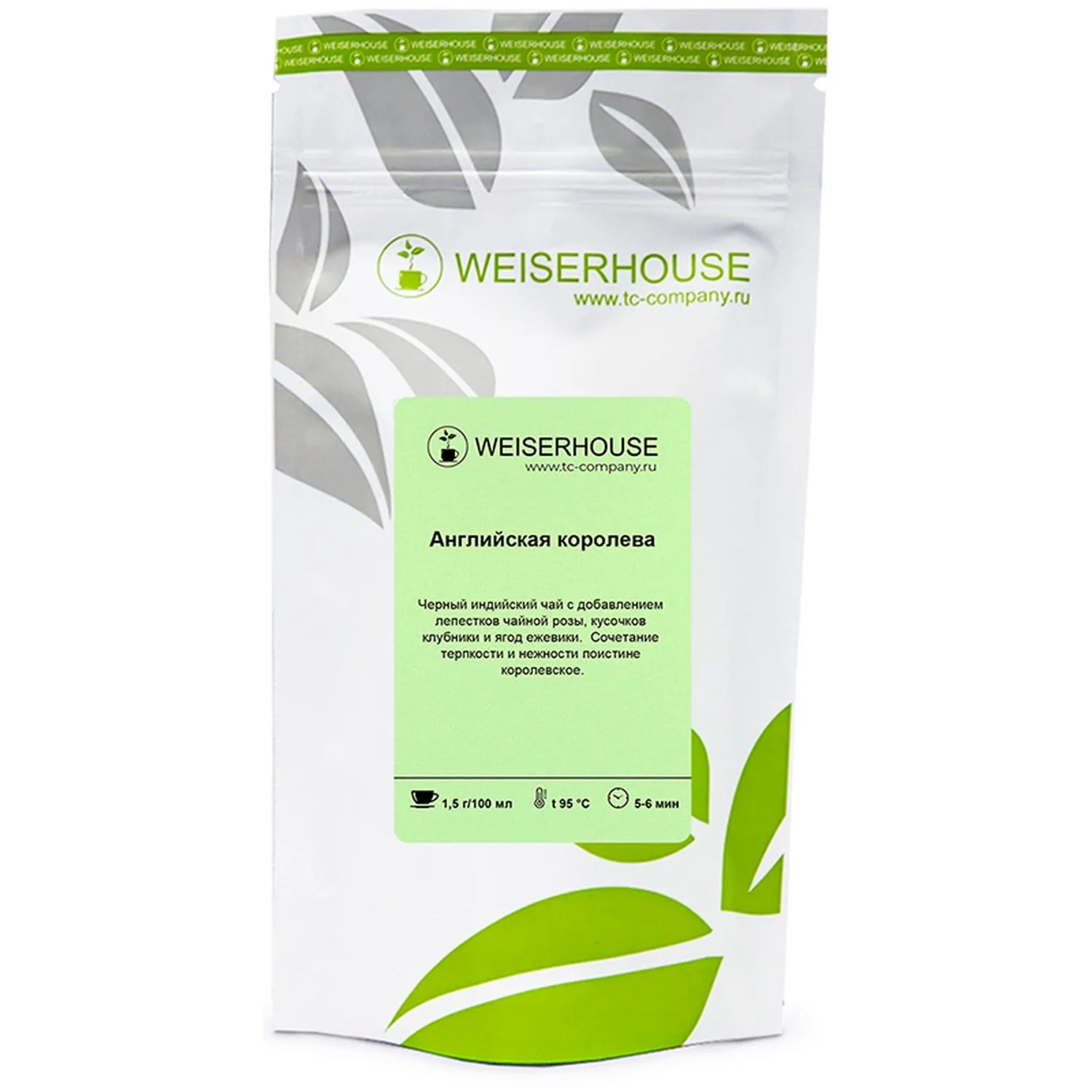 превью Чай листовой чёрный Weiserhouse Английская королева 100 г (роза, клубника, ежевика)