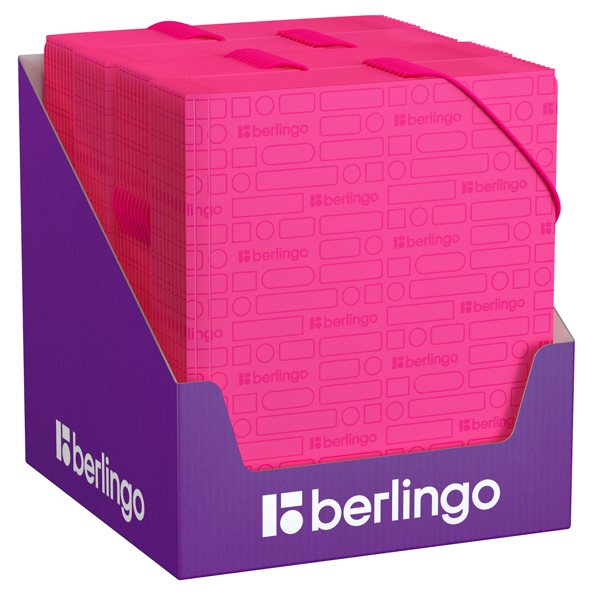 Папка для тетрадей на резинке Berlingo «Your Way» А5+, 600мкм, розовый неон