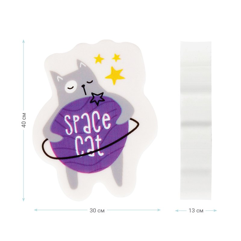 Ластик MESHU «Space Cat», фигурный, термопластичная резина, 40×30×13мм