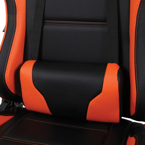 Кресло компьютерное BRABIX «GT Racer GM-100», две подушки, экокожа, черное/оранжевое, 531925