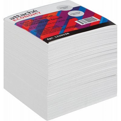 Блок для записей Attache Economy 80×80×80 мм белый (плотность 65 г/кв. м)