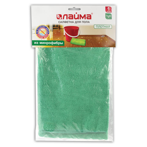 Тряпка для мытья пола, плотная микрофибра, 70×80 см, зелёная, ЛАЙМА