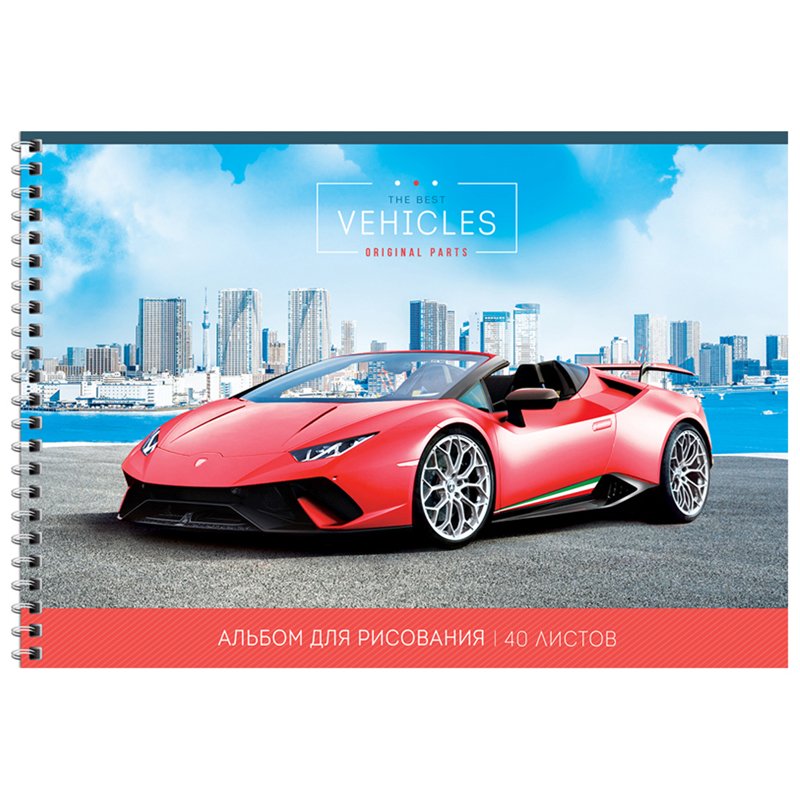 превью Альбом для рисования 40л., А4, на гребне ArtSpace «Авто. Red car»