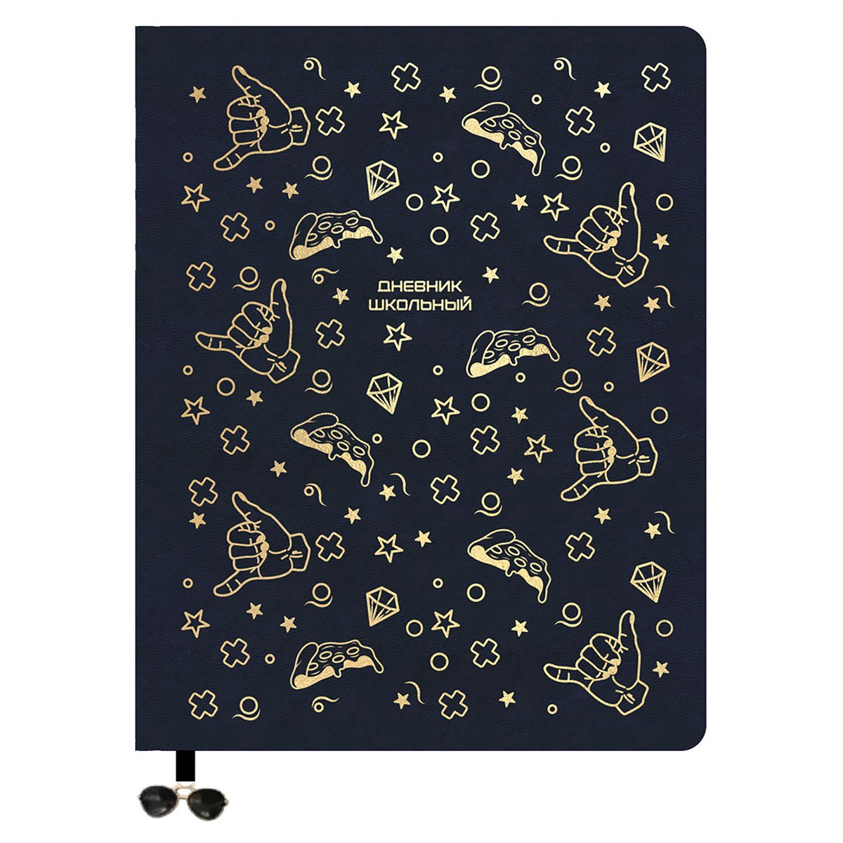 превью Дневник 1-11 кл. 48л. ЛАЙТ BG «Gold on Black», иск. кожа, тиснение фольгой, ляссе с фигуркой
