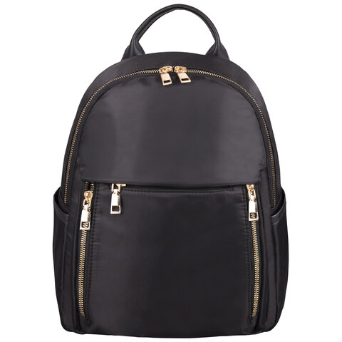 Рюкзак BRAUBERG PODIUM женский, нейлон, черный, 30×26х12 см