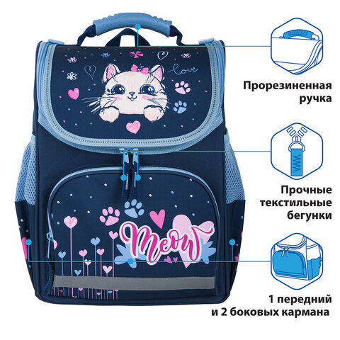 Ранец ПИФАГОР BASIC, с эргономичной спинкой, «Little friend», 35×28х18 см