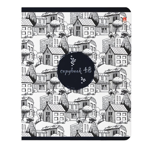 Тетрадь А5 48 л. АЛЬТ скоба, клетка, Soft Touch, бежевая бумага 70 г/м2, «КОНТРАСТЫ» (5 видов), 7-48-575