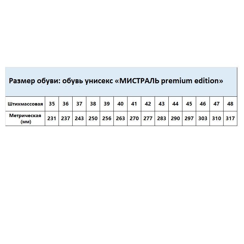 Полуботинки Мистраль PREMIUM EDITION ПУ/НР с ПП и АС р.40 (119290)