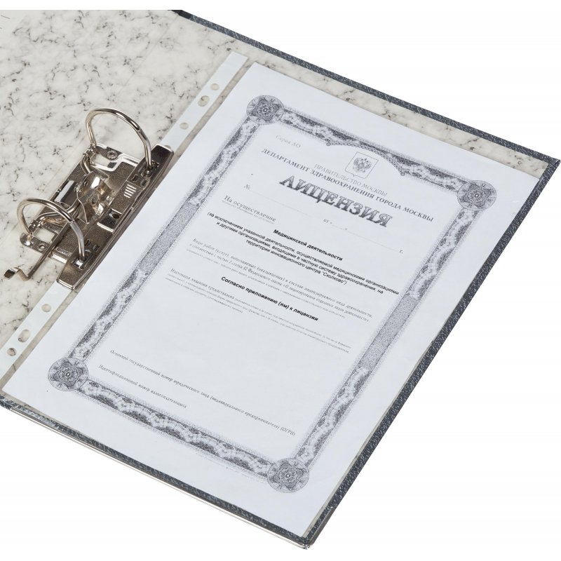 Папка с арочным механизмом Attache 50 мм мрамор черная (10 штук в упаковке)