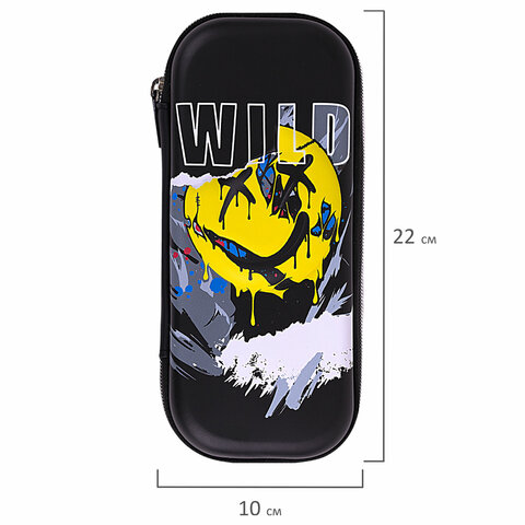 Пенал BRAUBERG, 1 отделение, 1 откидная планка, EVA, 22×10х5 см, «Wild face»