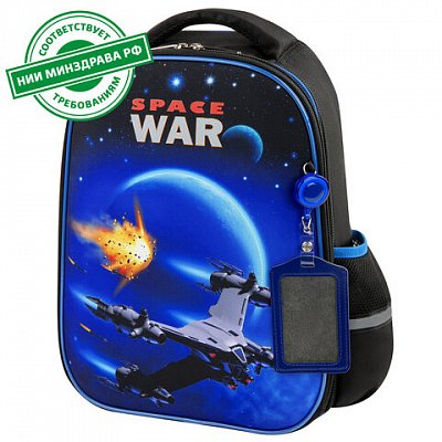 Ранец ЮНЛАНДИЯ LIGHT, 2 отделения, «Space war», 38×29х16 см