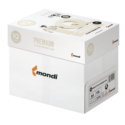 Бумага IQ PREMIUM, А4, 120 г/м2, 250 л., класс «А», Австрия, белизна 170% (CIE)
