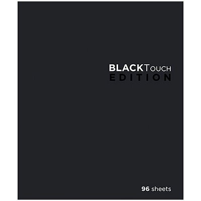 Тетрадь А5 96 л., ПЗБМ, скоба, клетка, Soft Touch, брайль 3D, «БлэкТач»
