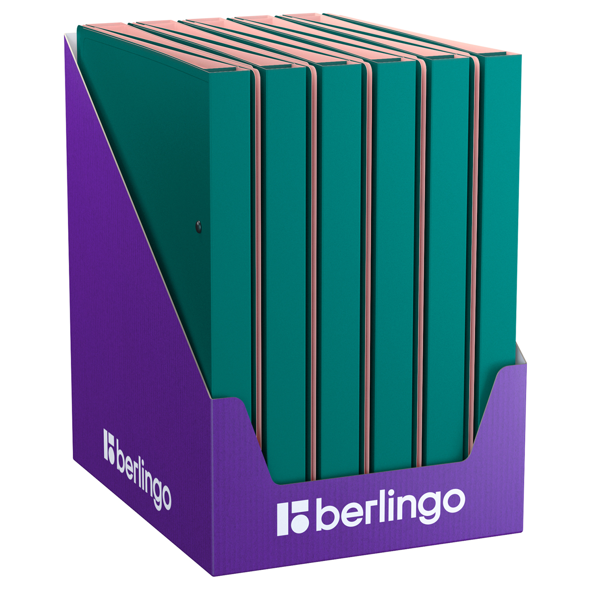 Папка на 2 кольцах Berlingo «Soft Touch Pro» A4, 24мм, 700мкм, D-кольца, с внутр. карманом, зеленая, внутр. розовая, софт-тач