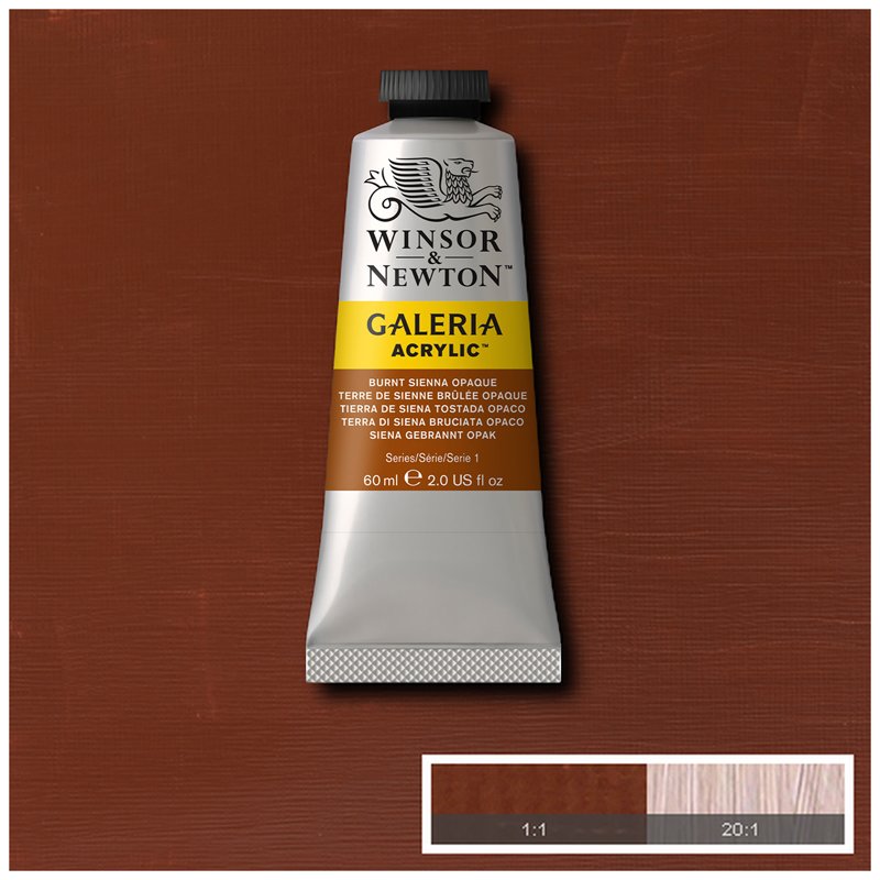 Краски акриловые Winsor&Newton «Galeria», 60 мл, туба, жженая сиена непрозрачная