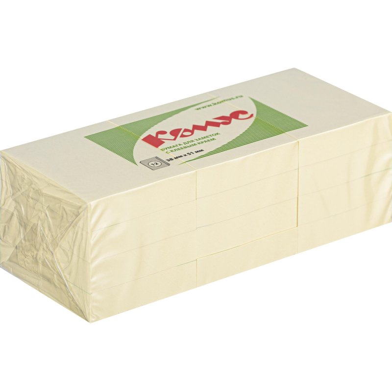 превью Стикеры КОМУС с клеев. краем 38×51 желтый 12 блоков