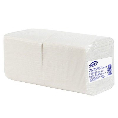 Салфетки бумажные Luscan 33×33 см белые 2-слойные 200 штук в упаковке