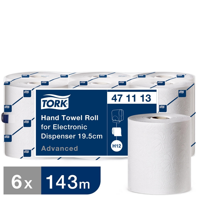 превью Полотенца бумажные в рулонах Tork Advanced Н12 2-слойные 6 рулонов по 143 метра (артикул производителя 471113)