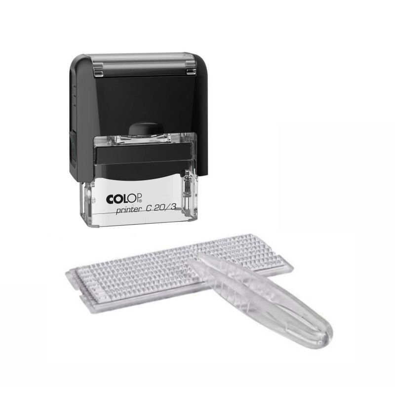 Штамп самонаборный NEW Printer С20/3-Set 3 строк 14×38мм с 1 кассой черный
