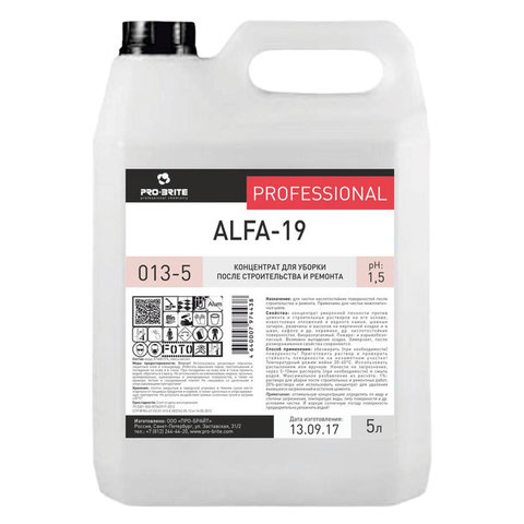 превью Промышленная химия Pro-Brite ALFA-19 5л (013-5)