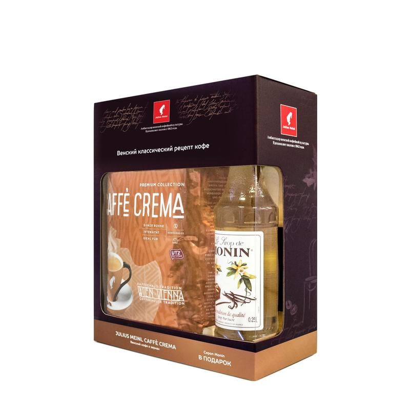 Кофе в зернах Julius Meinl Caffe Crema Premium Collection 1 кг+ сироп Monin Ванильный (промоупаковка)