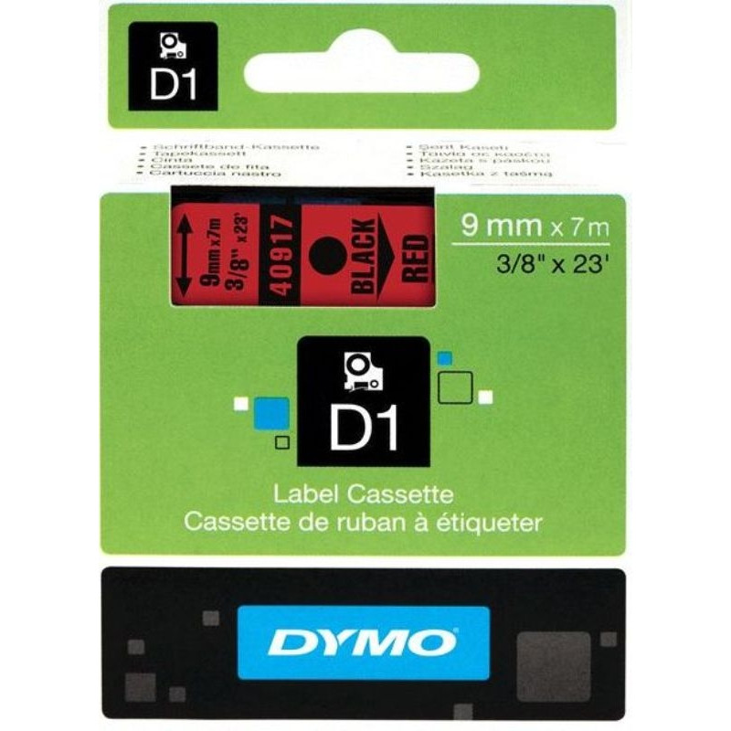 Картридж для этикет-принтеров DYMO LM150, LP350, PC II (9 мм x 7м, красная лента/чёрный шрифт)