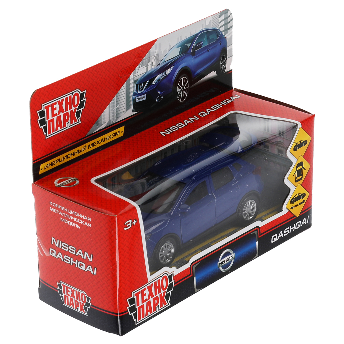 Машина игрушечная Технопарк «Nissan Qashqai», NISSAN, металл., 12см, синий, инерционная, с подвижными элементами