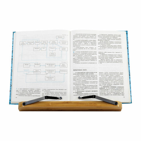 Подставка для книг и планшетов бамбуковая резная BRAUBERG, 28×20 см, регулируемый угол