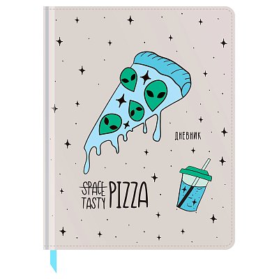 Дневник 1-11 кл. 48л. (твердый) BG «Tasty pizza», иск. кожа, конгрев, печать, ляссе