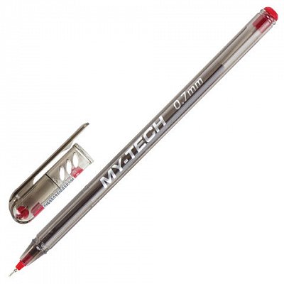 Ручка шариковая масляная PENSAN «My-Tech», КРАСНАЯ, игольчатый узел 0.7 мм, линия письма 0.35 мм, 2240/25
