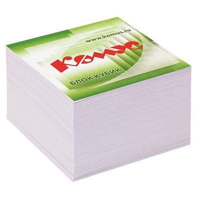Блок для записей КОМУС на склейке 9×9х5 белый блок 100 г, 100
