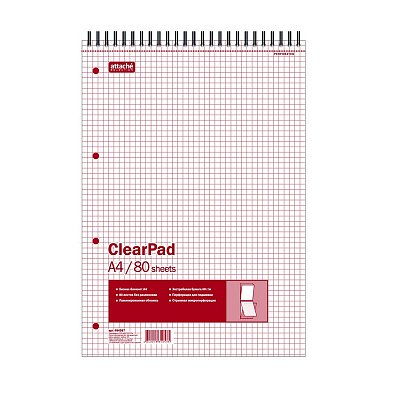 Блокнот Clear Pad А4 80 листов без линовки белый на спирали