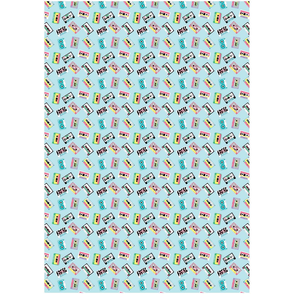 Упаковочная бумага глянц. 70×100см, MESHU «Кассеты», 80г/м2