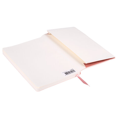 Блокнот А5 (130×210 мм), BRAUBERG ULTRA, под кожу, 80 г/м2, 96 л., клетка, светло-розовый
