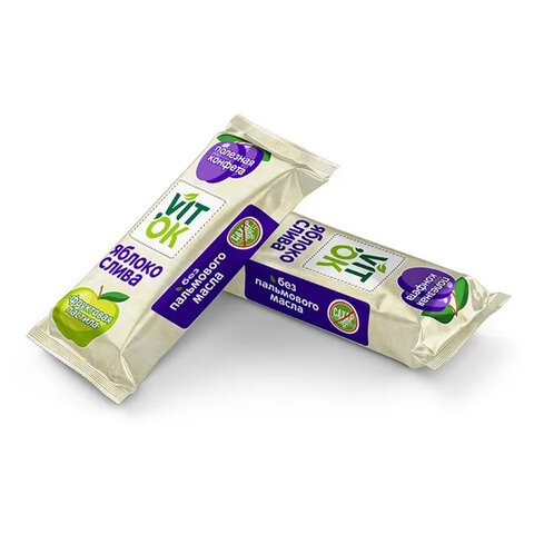 Конфеты VITOK «Фруктовая пастила» яблоко, слива, неглазированные, 500 г, пакет, ш/к 22939