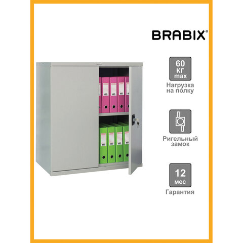 Шкаф металлический (антресоль) BRABIX «MK 08/46», 830×915×460 мм, 24 кг, 4 полки, разборный, 291137