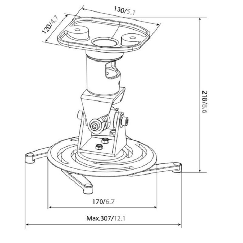 Кронштейн для проекторов потолочный Cactus CS-VM-PR01-BK арт. 1241721 ...