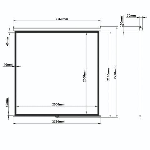 Экран проекционный настенный (200×200 см), матовый, 1:1, BRAUBERG «WALL»