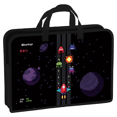 Папка с ручками 1 отделение, А4 Berlingo «Space Battle», 340×245×75мм, пластик, на молнии